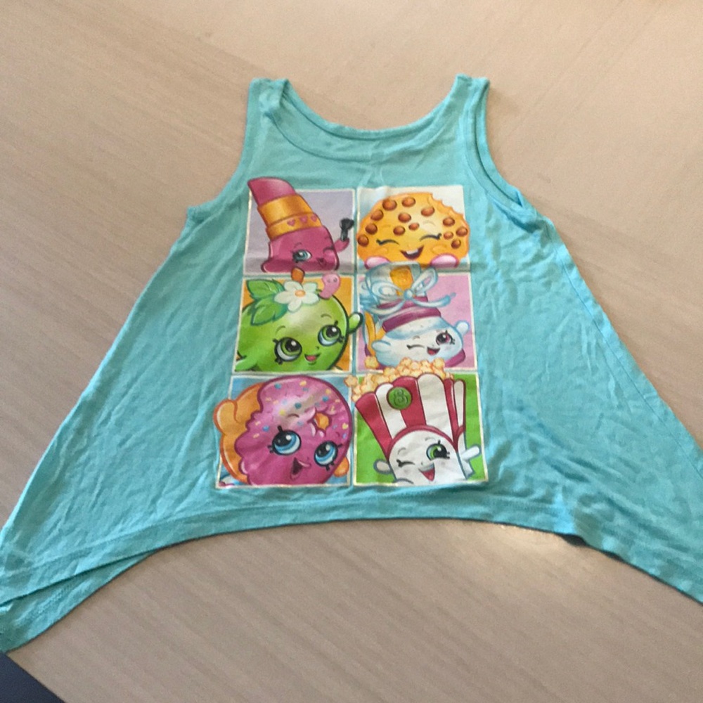Shopkins teal tank top. Size 4-5